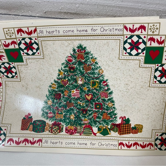 Vintage Christmas Vinyl Placemats Christmas Tree Town & Country Living Set of 4 - Picture 6 of 9
